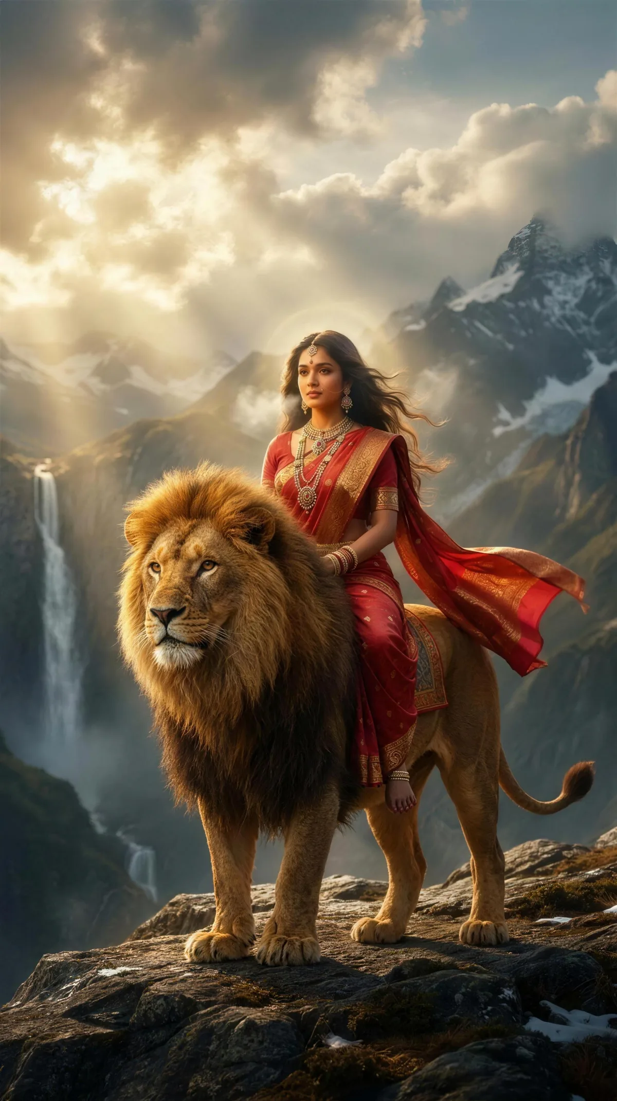 Framed art of Goddess Durga