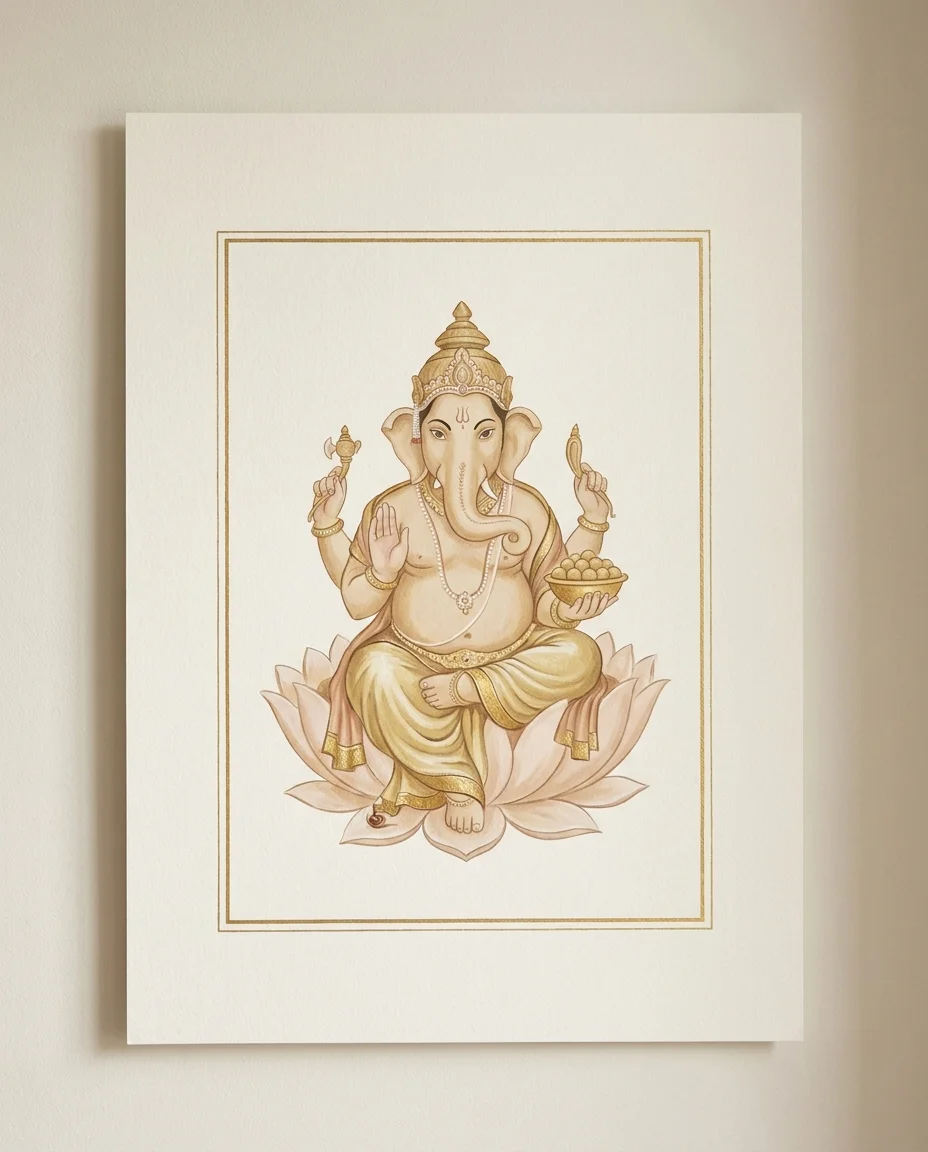 Ivory Edition — Lord Ganesha minimal art