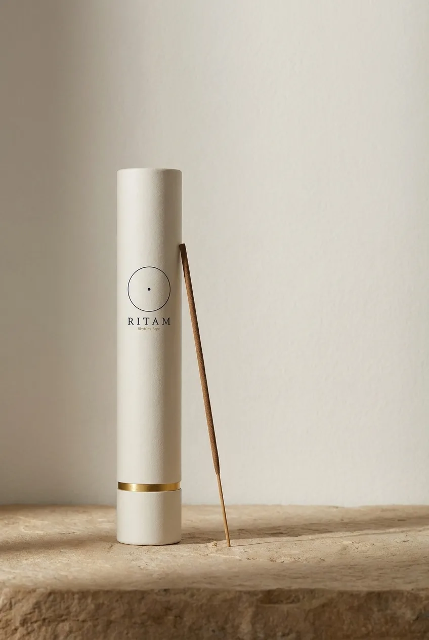 RITAM incense tube with a hand-rolled stick